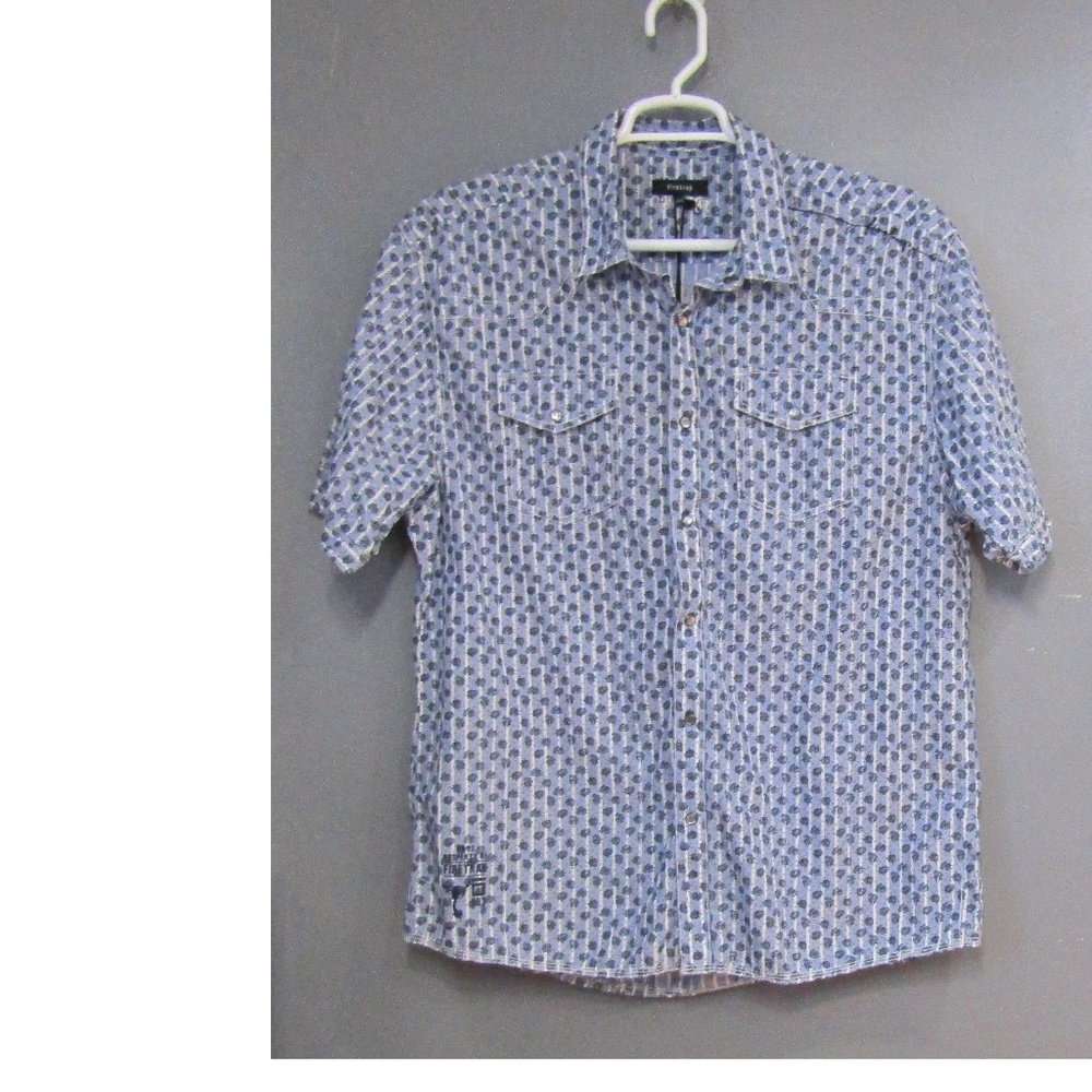 NEW Firetrap Slim Fit Blue Print Shirt